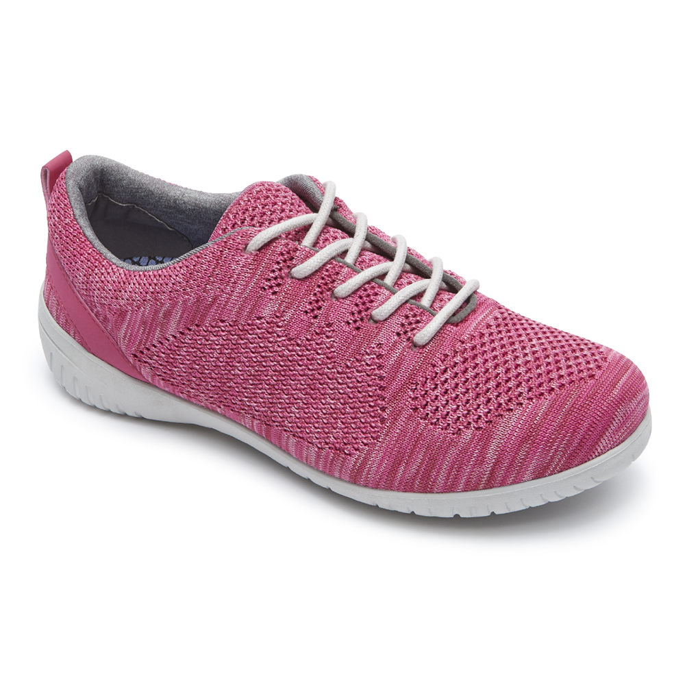 Rockport Singapore Womens Sneakers - Raelyn Knit Tie Pink - JS3104658